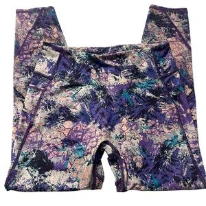 Ivivva Kids by Lululemon Leggings - Purple and Blue Print netting size 14